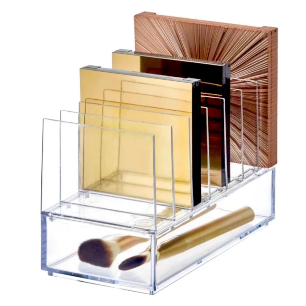 iDesign Clear Acrylic 7 Slot Cosmetic Palette Organizer.